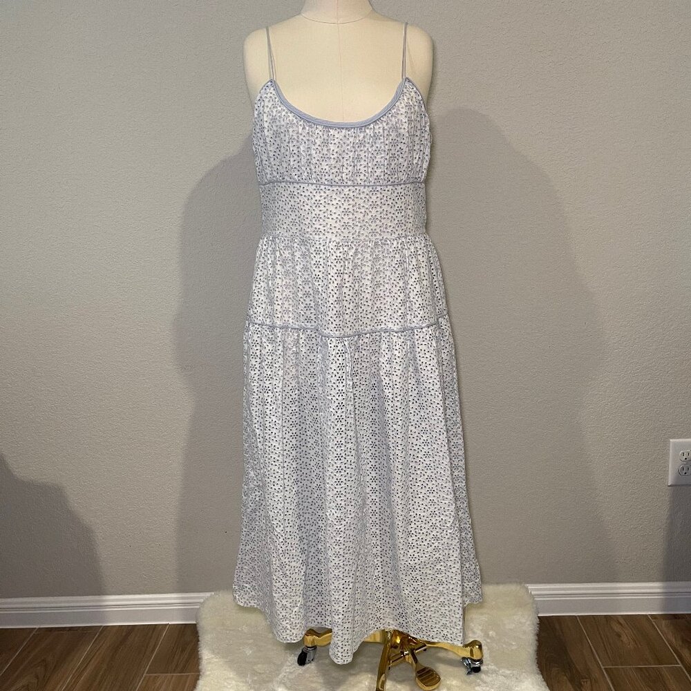 Doen Benoit Midi Length Dress, Light blue and white, size XXL